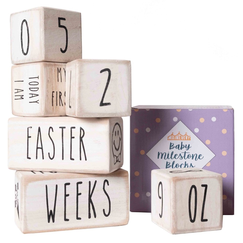 Mainevent Baby Milestone Blocks USA Certified Safe